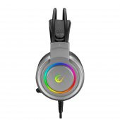 KULAKLIK RAMPAGE RM-X5 AIRS GRİ CMEDIA 100B CHİPSET USB RAİNBOW LED AYDINLATMALI MİKRAFONL - 3