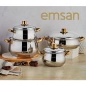 Emsan Azure 8 Parça Çelik Tencere Seti - 1