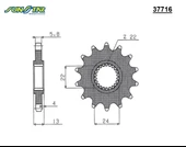 ÖN DİŞLİ / APRILIA / PEGASO / 650cc / (ORİJİNAL DİŞLİ SAYISI) / 1992-1993-1994-1995-1996-1997-1998-1999-2000-2001-2002-2003-2004 - 1