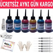 EPSON R200 R220 R300 6X100ML MUADİL MÜREKKEP SETİ DURUINK 6 RENK  KARTUŞ DOLUM MÜREKKEBİ - 1