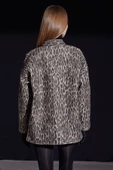Leopar Desen Cepli Ceket Siyah - 6