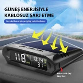 HyMark Evrensel GPS Hız Göstergesi Araç Güneş Enerjili Hız Ölçer S98 HUD Ekranı - 2