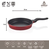 Amboss 7 Parça Copper Döküm Tencere Seti (Kırmızı) - 6