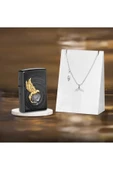 Birds and Fishes Windproof Lighter Gift Box Set - Zippo Kuş ve Balık Çakmak/Kolye Hediye Seti - 3