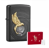 Birds and Fishes Windproof Lighter Gift Box Set - Zippo Kuş ve Balık Çakmak/Kolye Hediye Seti - 1