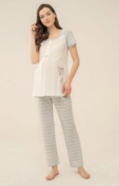 Feyza 4115 Mavi  Hamile Lohusa Pijama  Takım - 1