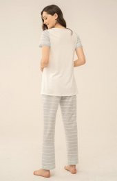 Feyza 4115 Mavi  Hamile Lohusa Pijama  Takım - 2