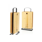 Piev Wenken Metal Standlı 4 Parça Bambu Et Balık Peynir Ekmek Kesme Tahtası - 8