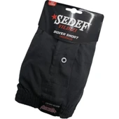Sedef Yıldızı Erkek Düğmeli Penye Boxer 1094 - 6 Adet  Siyah M thumbnail 4
