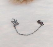 Çelik Klips Sallantılı Bayan Zincirli Küpe Stainless steel kararmaz  Küpe - 2