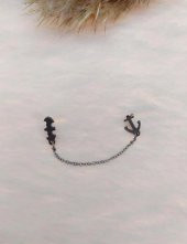 Çelik Klips Sallantılı Bayan Zincirli Haç Küpe Stainless steel kararmaz Küpe - 1