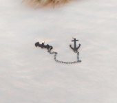 Çelik Klips Sallantılı Bayan Zincirli Haç Küpe Stainless steel kararmaz Küpe - 2
