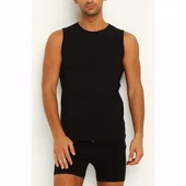 Yıldız 75 - 76 Erkek Modal Sıfır Kol Atlet Renkli  Siyah M thumbnail 3