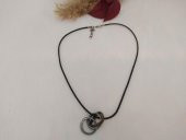 Hdmarketim İki Çember Kalbe Bağlı Figürlü Kauçuk Kolyesi - 1