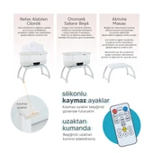 Huggy 4 in 1 Cozy Terazi Özellikli Bluetooth Müzikli Kumandalı Portatif Otomatik Sallanabilir Beşik - 11