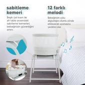 Huggy 4 in 1 Cozy Terazi Özellikli Bluetooth Müzikli Kumandalı Portatif Otomatik Sallanabilir Beşik - 9
