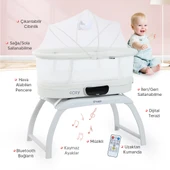 Huggy 4 in 1 Cozy Terazi Özellikli Bluetooth Müzikli Kumandalı Portatif Otomatik Sallanabilir Beşik - 1