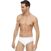6'Lı Tutku Elit 1351 Likralı Kemerli Kom Pamuk Slip Erkek Külot  Beyaz 2XL thumbnail 4