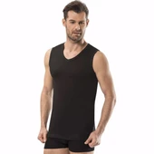 Jiber Erkek V Yaka Sıfır Kol Atlet 6'lı Paket - 115  Siyah S thumbnail 3