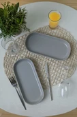 Keramika Mat Gri Noyan Kayık Tabak 26 Cm 2 Adet 995 thumbnail 2