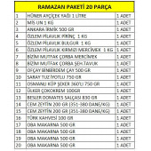RAMAZAN PAKETİ ERZAK YARDIM KOLİSİ PAKETİ 20 PARÇA - 2