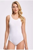 İlke Kadın Likralı Kançalı Geniş Askılı Body 250/254 - 3 Adet  Beyaz S thumbnail 1