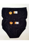 İlke Kadın Likralı Flamlı Bato Külot 413 - 6 Adet  Siyah 2XL - 1