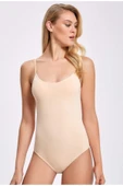 İlke Kadın Likralı Kançalı İp Askılı Body 248/249  - 3 Adet  Beyaz M thumbnail 5
