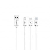 Exe Technology Exe 2.4a Output Lightning / Type C / Micro Usb Uçlu Şarj Kablosu - 1