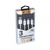 Exe Technology Exe 2.4a Output Lightning / Type C / Micro Usb Uçlu Şarj Kablosu - 2
