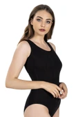 Jiber Kadın Geniş Askılı Kancalı Likralı Body 582 - 12 Adet  Siyah S thumbnail 4