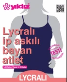 Yıldız Bayan Likralı ip Askılı Atlet Renk Seçenekli  M Gri thumbnail 2