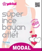 Yıldız Bayan Süper İnce Geniş Askılı Büyük Beden Atlet  Siyah 2XL thumbnail 4