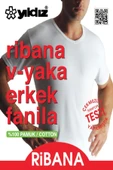 Yıldız Erkek Ribana V Yaka Body Atlet 60/62 - 6 Adet  XL Siyah thumbnail 2