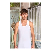 Berrak 1004 %100 Pamuk Klasik Erkek Atlet 12 Adet   Beyaz S thumbnail 4