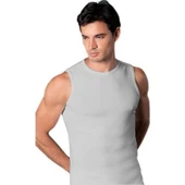 Anıt 1108 Ribana Erkek Sıfır Kol Sıfır Yaka Atlet Renkli 3'Lü   Beyaz M thumbnail 3