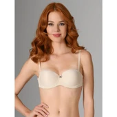 Nbb 3586 Bayan Destekli Straplez Saten Sütyen  Beyaz 85B thumbnail 6