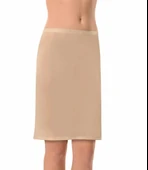 NBB 2900 Bayan Kısa Dizüstü Etek Altı Jüpon Kadın Elbise Astarı  Beyaz M thumbnail 4