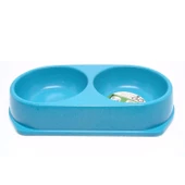 Bamboo Kedi Küçük Irk Köpek İkili Mama Ve Su Kabı 250 ML x 2 Mavi - 1