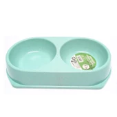 Bamboo Kedi Köpek İkili Mama ve Su Kabı 450 ML x 2 Turkuaz - 1