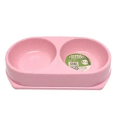 Bamboo Kedi Küçük Irk Köpek İkili Mama Ve Su Kabı 250 ML x 2 Pembe - 1
