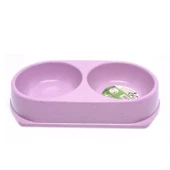 Bamboo Kedi Küçük Irk Köpek İkili Mama Ve Su Kabı 250 ML x 2 Mor - 1