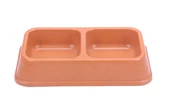 Bamboo İkili Mama ve Su Kabı BO-3027Z-2 (670 ML x 2) Turuncu - 1