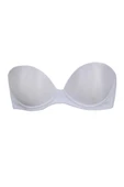Orkide Kadın Straplez Sihirli 2 Beden Büyük Gösteren Sütyen - Cindy  Beyaz 80B thumbnail 3