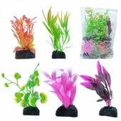 Plastik Yapay Akvaryum Bitkisi 8-10 cm 12 ADET - 1