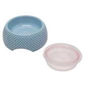 Saklama Kaplı Kedi Köpek Mama Kabı 19 cm Mavi - 2