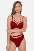 Le Jardin Kadın Balenli Desteksiz Sütyen Külot Takımı 5045 - 1 Adet  Bordo 80B thumbnail 6