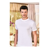 Berrak 1003 ERKEK Yarım Kol Kapalı Yaka Fanila 3 Adet   Beyaz L thumbnail 3