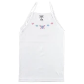 TUTKU 0165 KIZ İP ASKILI İŞLEMELİ ATLET 6 Adet  Beyaz 1 (1-2 YAŞ) thumbnail 4