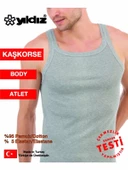 Yıldız Erkek Likralı Kaşkorse Bady Atlet - 6 Adet  XL Siyah - 2